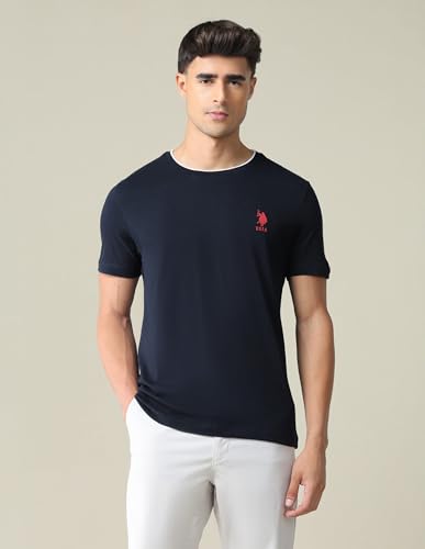 Image of U.S. POLO ASSN. Solid Cotton T-Shirts for Men - Breathable & Comfortable, Half Sleeves Mens Casual T Shirts