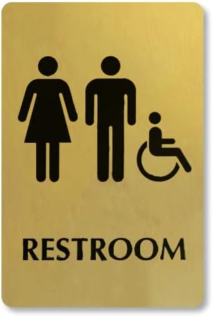 Amazon.com: SmartSign 6 x 9 inch Unisex Restroom Sign with ...