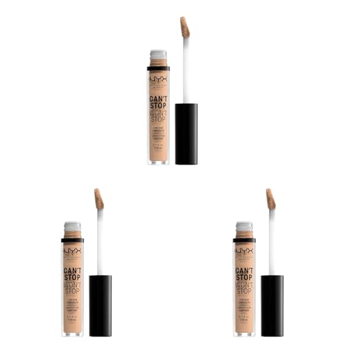 Image of NYX Professional Makeup Can'T Stop Won'T Stop Full Coverage Concealer - Natural, 3.50ml (Pack of 3)