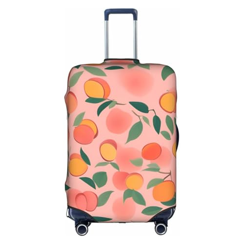 Pink Peach Pattern Seamless Pattern 1 Tsa Approved Luggage Cover For 18-32 Inch Suitcases Scratch-Resistant Stretch Luggage Cover