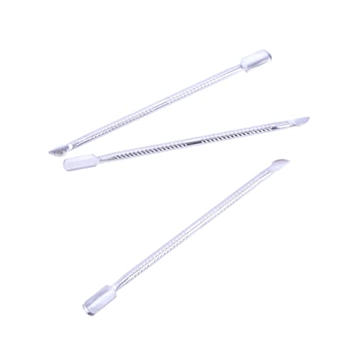 IWOWHERO Nail Cuticle Remover Tool Kit 3pcs Cuticle Pusher Set Stainless Steel for Nail Art