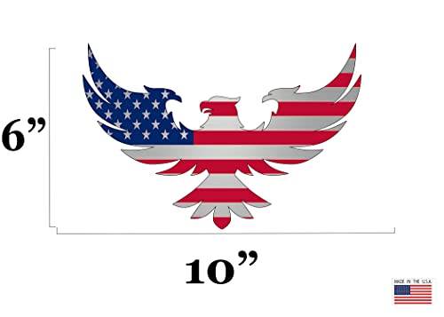 Large 10X6" American Eagle Usa Flag Car Decal Window Die Cut Patriotic Auto Bumper Sticker Vinyl Decal For Car Truck Rv Suv Boat Support Us Military #TOP1