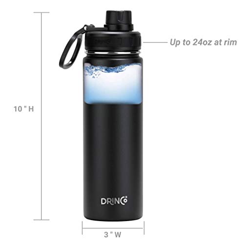 Image of Drinco Stainless Steel Water Bottle Spout Lid Vacuum Insulated Double Wall Water Bottle Wide Mouth Leak Proof Keep Cold Sport Camping Hiking