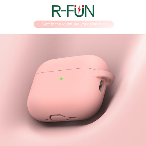 Image of R-fun for AirPods Pro 3rd Generation Case with Cleaner Kit, Soft Silicone Protective Case Cover for Apple AirPod Pro 3 for Women Men, AirPods Pro Case Accessories with Keychain, Sand Pink