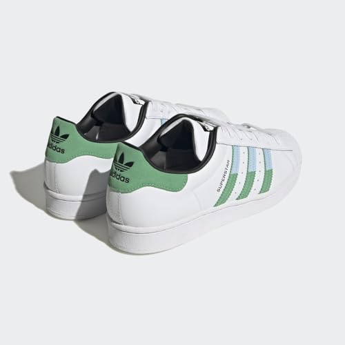Image of adidas Originals Mens Superstar White /Semi Screaming Green /Blue Dawn 10