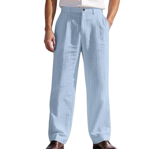 Pantalon de costume droit lin homme ample fluide et léger été