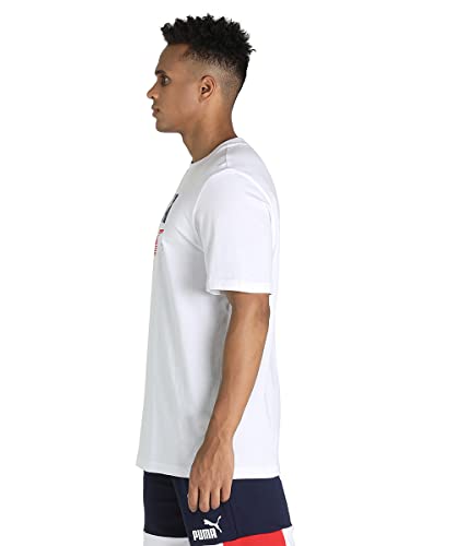 Image of Puma Men's Polyester Letter Print Regular Fit T Shirt