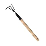 mit einem ergonomischen und bequemen Stiel aus Holz