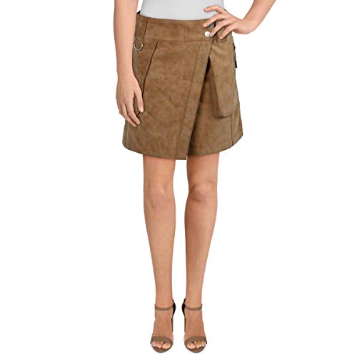 Free People Womens Carson Suede Utlity Wrap Skirt Tan 6