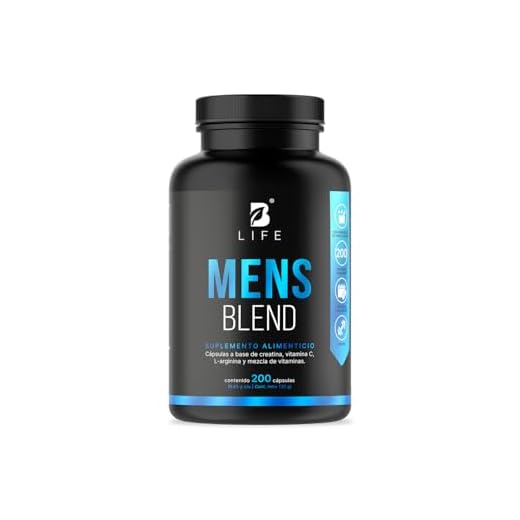 Multivitamínico para Hombre 180 Cápsulas de 650 mg por cápsula. Creatina Monohidratada, BCAA 2:1:1 (L-Leucina, L-Isoleucina, L-Valina) y L-Arginina. Ingredientes Naturales. Mens Blend. B Life.