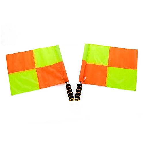 Abaodam 4pcs Yellow Match Referee Flags High Visibility Waving Signal Flags for Sports Lightweight Pole Comfortable Sponge Grip for Football Outdoor Games