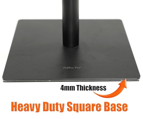 Image of Softline Pro Heavy Duty Studio Monitor Stand (Set of 2) Wide Variable Metal Top Plate Square Base with Anti-Slip Pads Speaker, Projector & DJ Stand - SP 802 HV