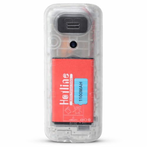Image of HOTLINE Clear 31 Dual SIM Keypad Mobile Phone | 1.77 inch Display | Wireless FM | Digital Camera | Expandable Memory | LED Torch and 1100 mAH Long Battery Life | 1100 mAH Battery, Transparent Design