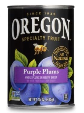 Oregon Whole Purple Plums in Heavy Syrup 15 oz (Pack of 1)