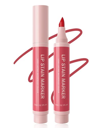 Lip Stain Marker Pen-1Pcs Berry Pink Hydrating Lip Stain Liquid Lip Liner Pencil, Long Lasting Waterproof Smudge-proof Natural Matte Finish, Precise Chisel Tip Smooth, Lip Makeup Gift for Women-01
