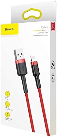 Baseus Cafule Cable CALKLF-A09 - Kabel USB do Lightning, 0.5 m, Czerwony