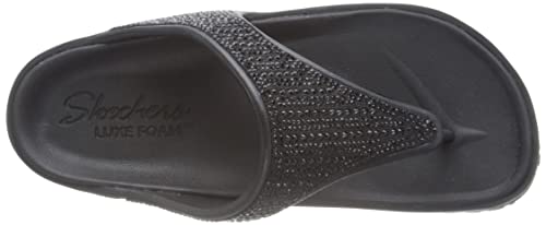Skechers Women's Slide Sandal, Black Synthetic, 8