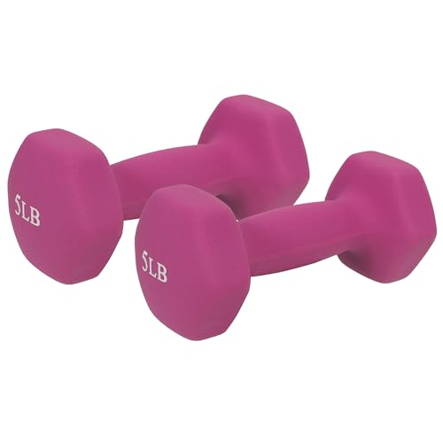 Image of Sunny Health & Fitness Neoprene Coated Hex Shaped Dumbbell Non-Slip Fitness Weights for Home Gym Exercise, Full Body Workout Strength Building, Weight Loss, Sold in Pairs - Sizes - 2LB, 5LB, 8LB, 10LB