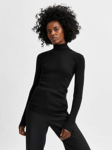 SELECTED FEMME BLACK SLFCOSTINA LS Knit Rib