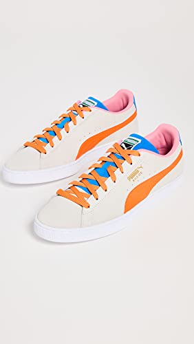 Image of PUMA Select Men's Suede Cord Sneakers, White /Team Royal /Rickie Orange, 13 Medium US