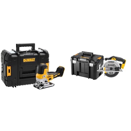 DeWalt Scie Sauteuse à Prise par le Corps Brushless XR 18V - DCS335NT-XJ - Scie sans Fil & Scie Circulaire XR 18V - DCS391NT-XJ - Scie Circulaire sans Fil avec Coffret TSTAK