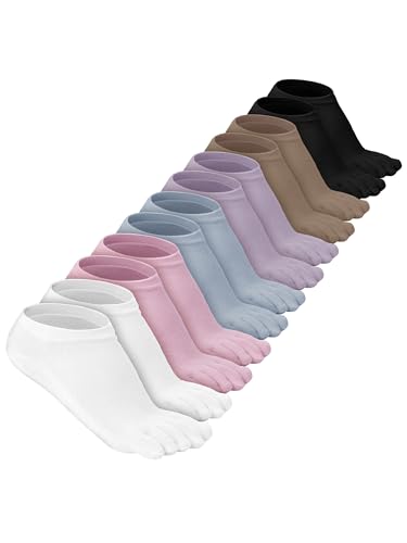 Image of Bencailor 6 /12 /32Pairs Women Toe Socks Five Toe Cotton Socks Ankle Sock with Toes Separated for Women Men Athletic Running