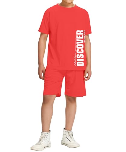 Image of KYDA KIDS Boys 100% Pure Combed Cotton Co-ord Clothing Set Premium Printed T-Shirt & Shorts | Relaxed Fit Summer Outfit for Kids
