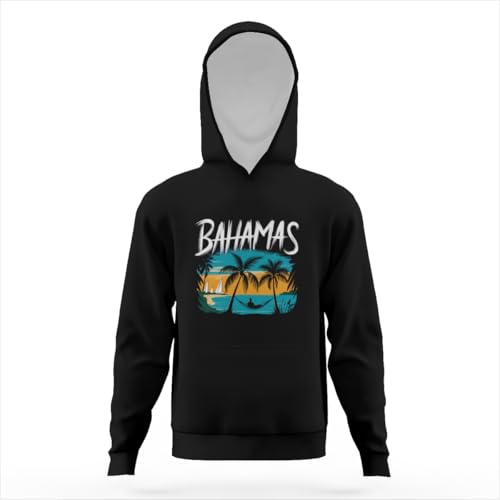 Vintage Proud Bahamas Gift Design Idea Retro Hoodies for Teen Girls Boys Lightweight Kangaroo Pocket Sweatshirt3