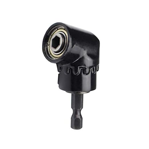 105 Degree 1/4 Inch Right Angle Drill Adapter Hex Shank Screwdriver Angled Bit Holder Black