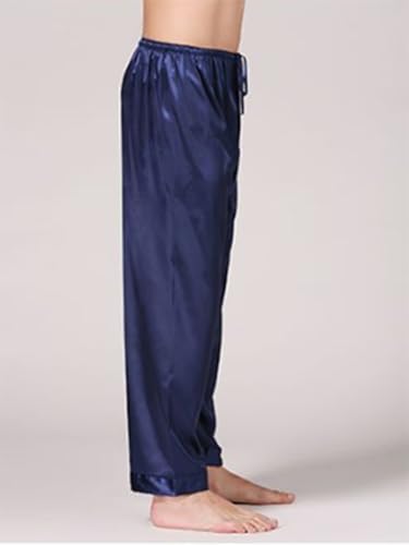 Men's Silk Pajama Pants Comfortable Long Sleepwear Summer Casual Pants with Elastic Waist2