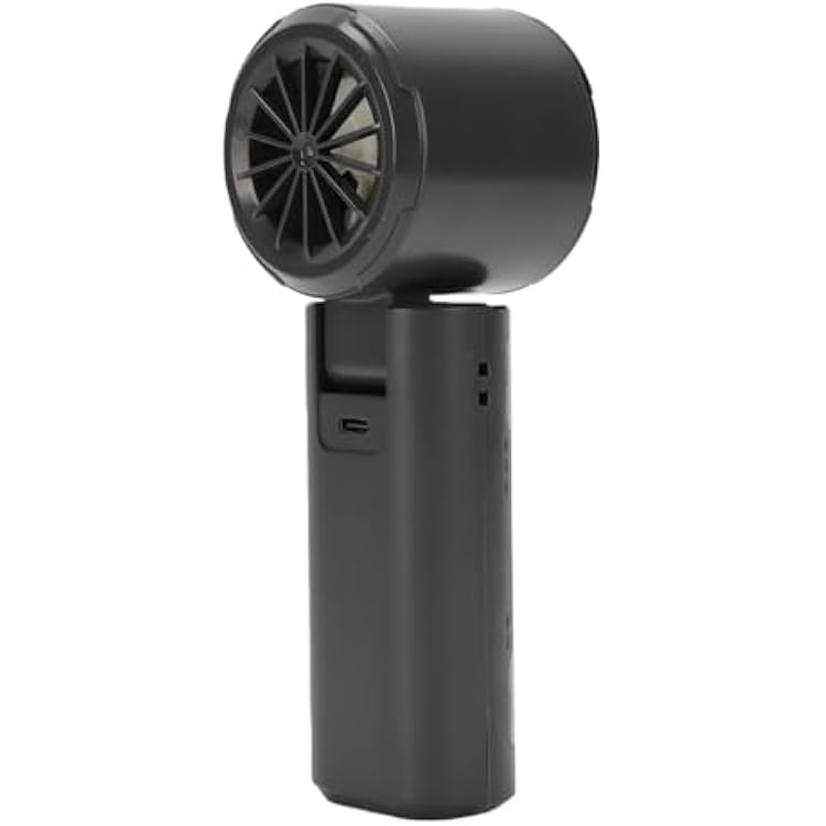 Portable Handheld Turbo Fan, USB Rechargeable Foldable Portable Fan with 5 Gear Speed, 4000mAh Battery & LED Digital Display, Cooling for Outdoor, Travel & Work (Black)