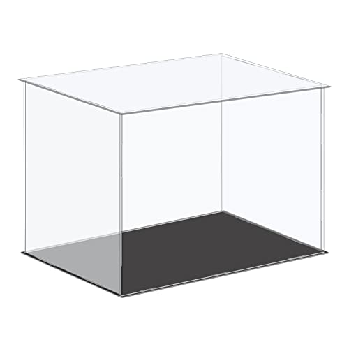 sourcing map Acrylic Display Case Plastic Box Cube Storage Box Clear Small Assemble Dustproof Showcase 36x26x25.5cm for Collectibles Items