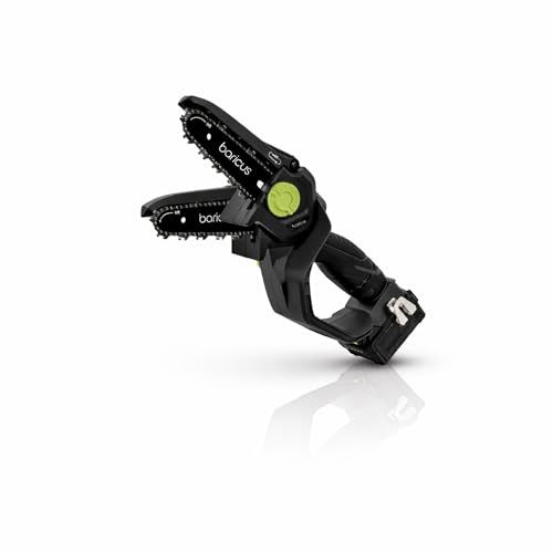 Baricus Einhand-Kettensäge 18V – bürstenloser Motor, verstellbares Schwert (32°), kompakt & kraftvoll für präzise Schnitte – B-Ware (Inklusive: 18V 2.0Ah Akku & Ladegerät)