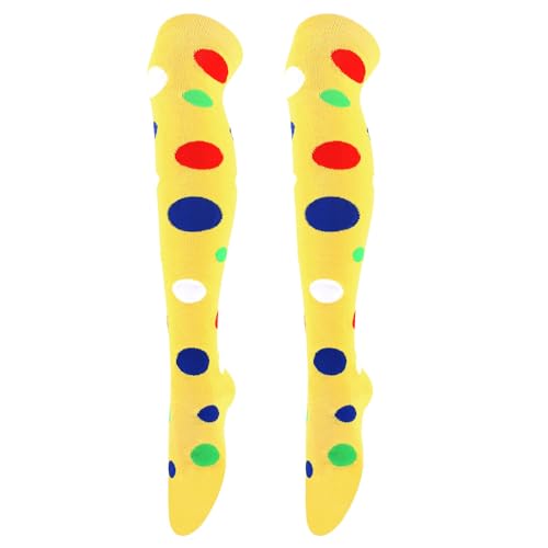 Image of Thigh High Socks for Women Girls Fancy Colorful Polka Dot Over the Knee Stockings Long Socks 1 Pack