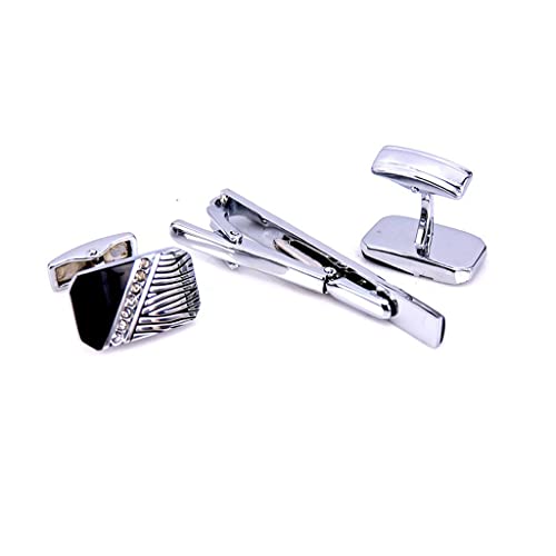 xiukou Heren en stropdas clip pak zakelijke pak Franse shirt manchetknopen en das clip manchetknopen (Color : A, Size : One size) - Image 3