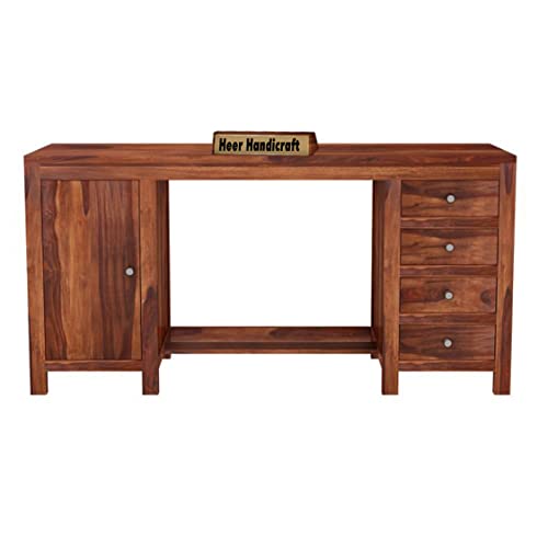 Image of Solid Sheesham Wood Study Table for Adults | Computer Table for Home | Wooden Writing Desk | Office Table for Office Work | Work from Home Table with 2 Drawers (16)