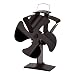 Gaoailin Store Czarne 4 ostrza piec napędzany ciepłem wentylator ekologi (Color : Stove Fan)