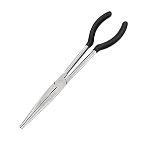 1 Piece 11 Inch Long Reach Pliers Set – Long Needle Nose Pliers Sets – Straight, Designed for Mechanics, Technicians, and Contractors| Milled-Jaws | Steel