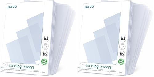 Couvertures de reliure polypro A4 Pavo transparentes 200 mic