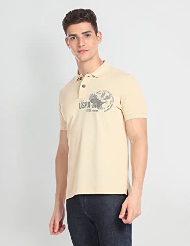 Image of U.S. Polo ASSN. Striped Slim Fit Polo T Shirts for Men - 100% Cotton, Half Sleeves Mens Tshirt