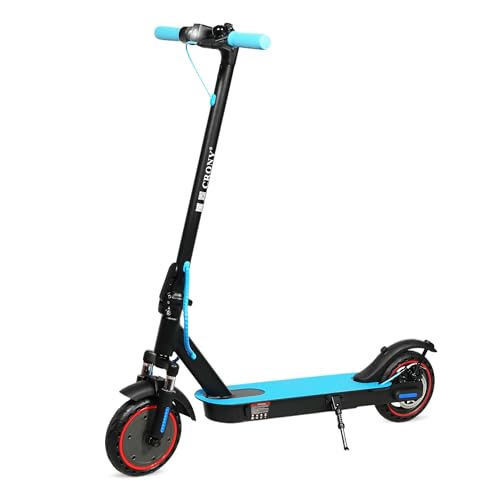 CRONY M365 Foldable Electric Scooter with Front Suspension & Durable Honeycomb Tires, Lightweight Commuter Scooter with Smart App Control, 250W Motor, 25-45KM/H Speed, 10-25KM Range, Blue