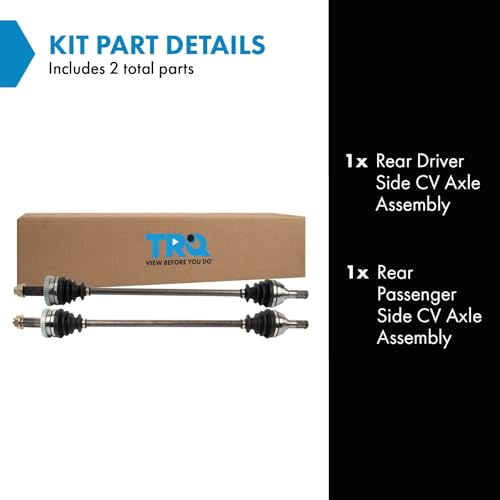 Image of TRQ Rear Driver and Passenger Side CV Axle Assembly Set 2 Piece Compatible with 2016-2017 Kia Sorento AWD 2018 Sorento AWD