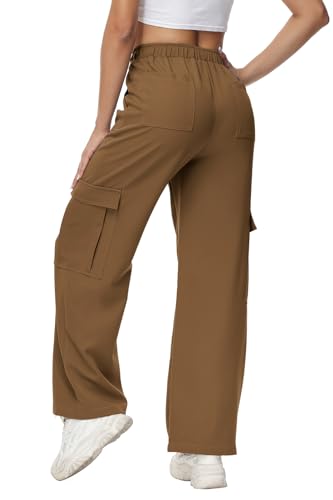 Women Wide Straight Leg Pants Trendy Y2k Streetwear Cargos Twill Utility Pant with 6 Pockets3