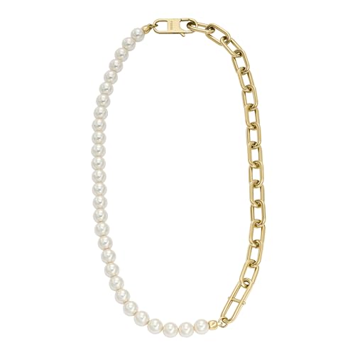 Image of Fossil Women's Ellis Toi Et Moi Gold-Tone Brass Station Necklace