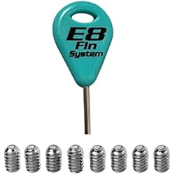 Perchero Quillas Surf E8 FIN SYSTEM - Pack de 1 Llave para Quillas, Aletas de la Tabla de Surf y 8 Tornillos de Aleta de Acero Inoxidable - Accesorios Tabla Surf - Azul Celeste