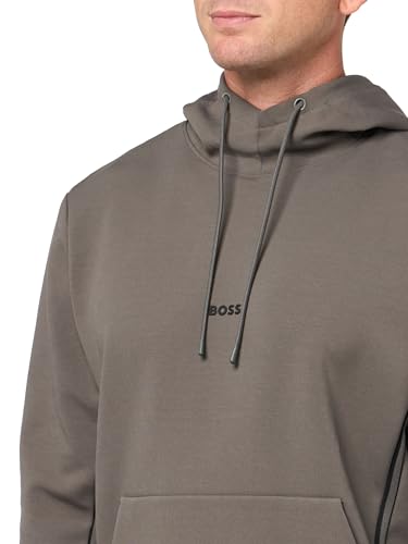 BOSS Men's Small Logo Cotton Blend Pullover Hooded Sweatshirt3