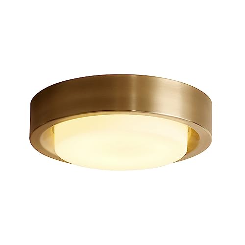 Plafonnier LED en laiton et verre pour salon et chambre chic
