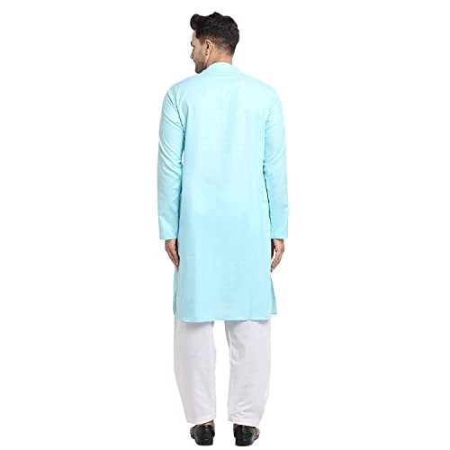 Image of Royal Kurta Mens Cotton Solid Pattern Kurta and Salwar Set
