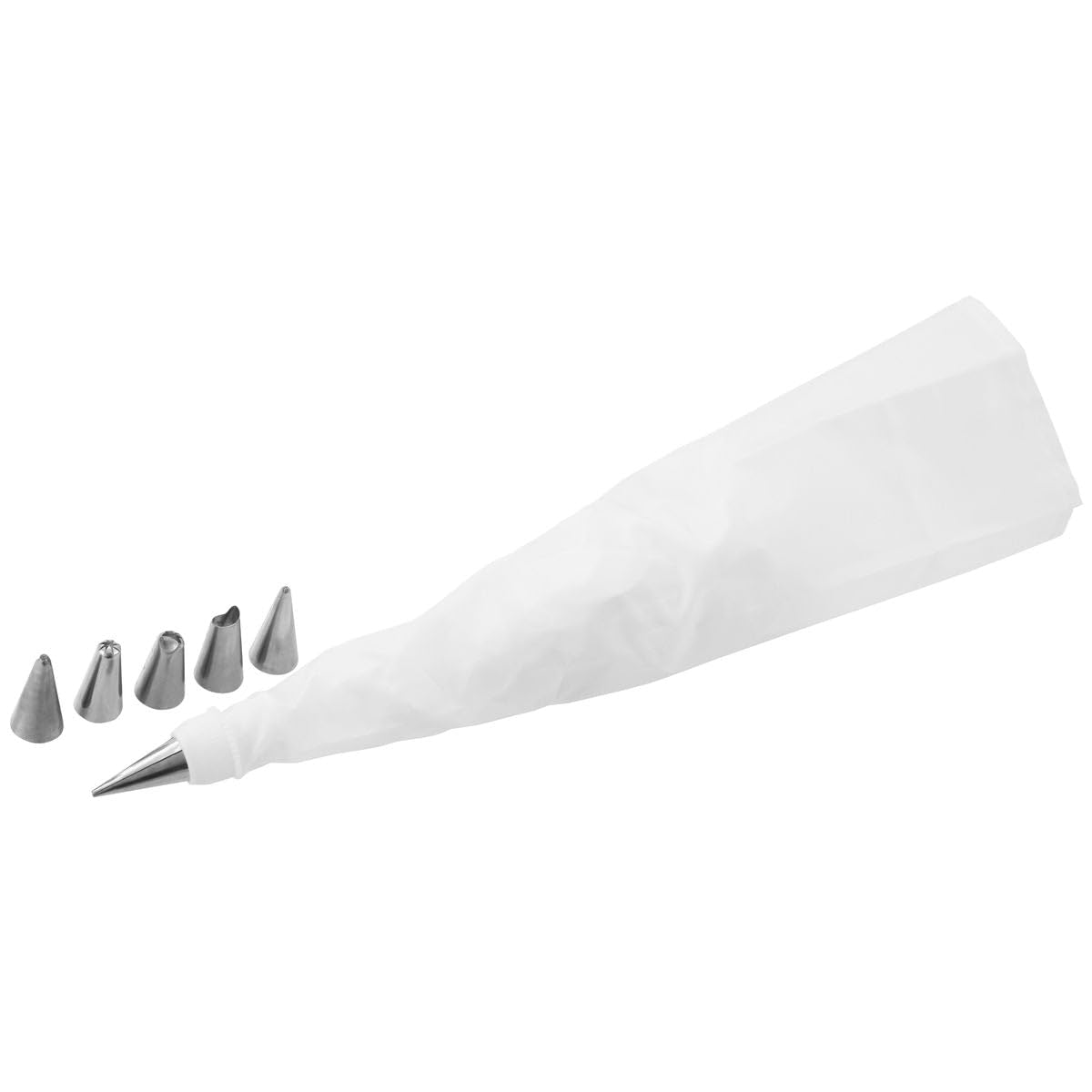 Zenker 44730 Tasca Da Pasticcere Con 5 Beccucci Intercambiabili, In PEVA, 28x14 Cm, Bianco