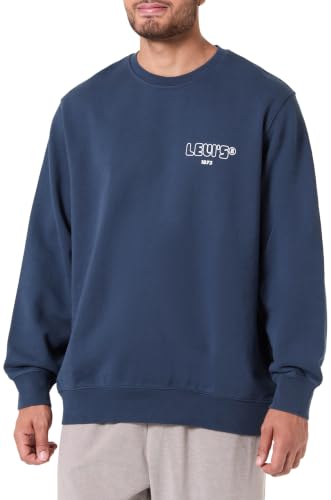 Levi's Herren Big ORIGINAL HM Crew T-Shirt, COOL Logo Navy Blazer Body WHITELOGO, 2XL – Ansicht 1